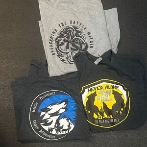 PTSD perseverance.  Tenacity.  Support.  Determination -GrayBlack 2 med 1 large